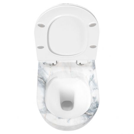 Vas Wc, Granit Lucios, Rimless, 49x37 cm, montaj suspendat, capac Duroplast, ceramica sanitara, Ben