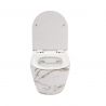 Vas Wc, finisaj marmura, Rimless, 49x36 cm, montaj suspendat, capac cu Soft-Close, ceramica sanitara, Ben