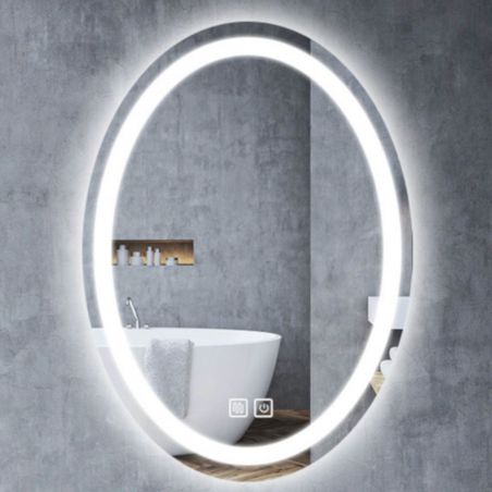 Oglinda Led, Dezaburire si Buton Touch, 3 Culori, Intensitate reglabila, dimensiuni 50-75x70-100 cm, Fiesta