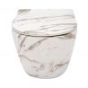 Vas Wc, finisaj marmura, Rimless, 49x37 cm, montaj suspendat, capac cu Soft-Close, ceramica sanitara, Ben