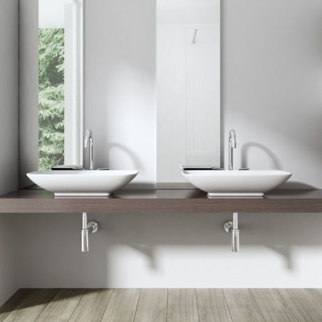 Lavoar EGO-159, ceramica sanitara, culoare Alb lucios , montaj pe blat sau suspendat, 58x37 cm