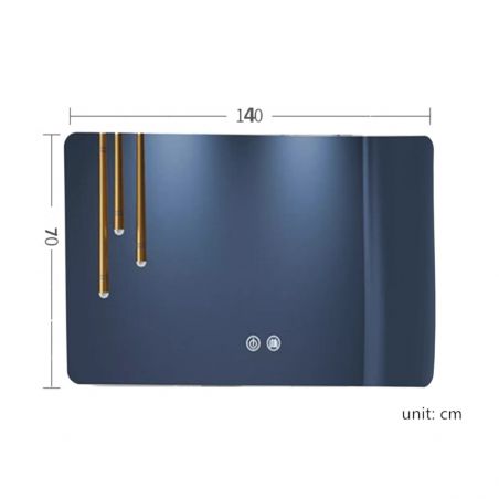 Oglinda Smart Led, Bluetooth, Afisaj timp si temperatura, Dezaburire si Buton Touch, 3 Culori, dimensiuni 60-70x80-140 cm, Rubin