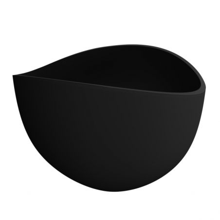 Cada de baie, freestanding, compozit mineral,  ventil negru inclus, Negru Mat, 180x109 cm, Lirio
