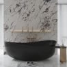 Cada de baie, freestanding, compozit mineral,  ventil negru inclus, Negru Mat, 180x109 cm, Lirio Cada de baie, freestanding, compozit mineral,  ventil negru inclus, Negru Mat, 180x109 cm, Lirio