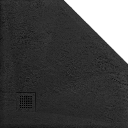 Cadita de dus pentagonala, compozit mineral, dimensiuni 90x90 cm, inaltime 2.5 cm, decupabila, Negru, Aurelio