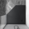 Cadita de dus pentagonala, compozit mineral, dimensiuni 90x90 cm, inaltime 2.5 cm, decupabila, Negru, Aurelio