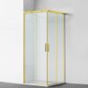 Cabina dus, 2 Usi Glisante, sticla securizata de 6 mm, 80-100 x 80-100 cm, profil Auriu mat, Medea Cabina dus, 2 Usi Glisante, sticla securizata de 6 mm, 80-100 x 80-100 cm, profil Auriu mat, Medea