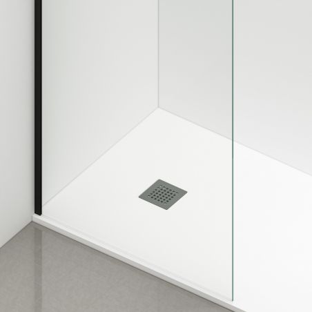 Perete dus Walk-In Ultra-Slim, sticla securizata de 8 mm, dimensiuni 80-120x200 cm, profile negru mat, Nano Easy Clean, Matia