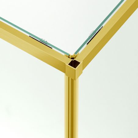 Cabina dus, 2 Usi Glisante, sticla securizata de 6 mm, 80-100 x 80-100 cm, profil Auriu mat, Medea