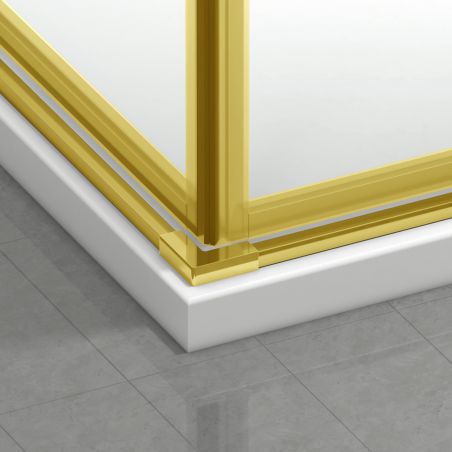 Cabina dus, 2 Usi Glisante, sticla securizata de 6 mm, 80-100 x 80-100 cm, profil Auriu mat, Medea