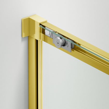 Cabina dus, 2 Usi Glisante, sticla securizata de 6 mm, 80-100 x 80-100 cm, profil Auriu mat, Medea