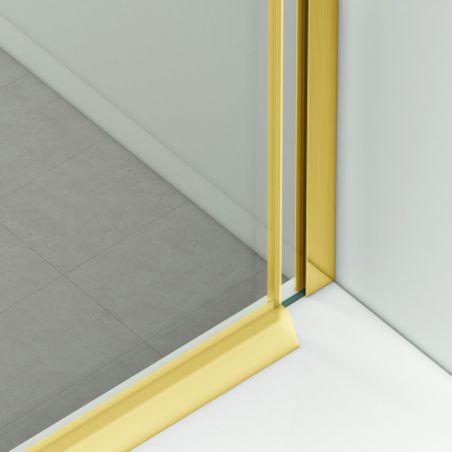 Cabina dus, 2 Usi Glisante, sticla securizata de 6 mm, 80-100 x 80-100 cm, profil Auriu mat, Medea