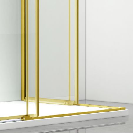Cabina dus, 2 Usi Glisante, sticla securizata de 6 mm, 80-100 x 80-100 cm, profil Auriu mat, Medea