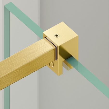 Perete dus Walk-In Ultra-Slim, sticla securizata de 8 mm, dimensiuni 80-120x200 cm, profile auriu mat, Nano Easy Clean, Matia