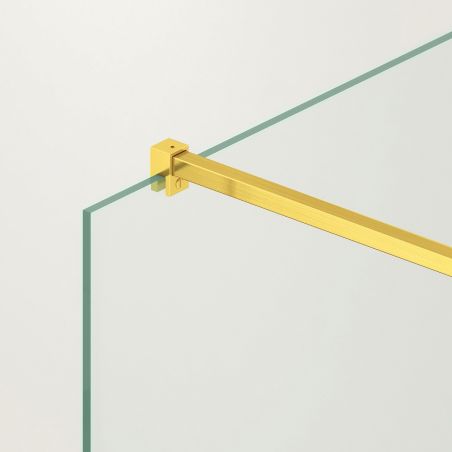 Perete dus Walk-In Ultra-Slim, sticla securizata de 8 mm, dimensiuni 80-120x200 cm, profile auriu mat, Nano Easy Clean, Matia