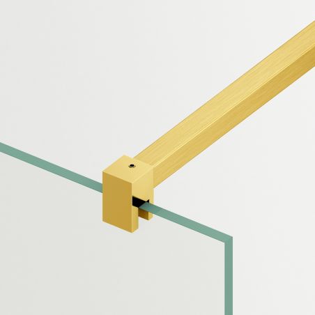 Perete dus Walk-In Ultra-Slim, sticla securizata de 8 mm, dimensiuni 80-120x200 cm, profile auriu mat, Nano Easy Clean, Matia