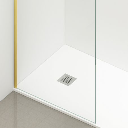 Perete dus Walk-In Ultra-Slim, sticla securizata de 8 mm, dimensiuni 100-120x200 cm, profile auriu mat, Nano Easy Clean, Matia