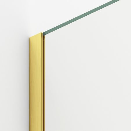 Perete dus Walk-In Ultra-Slim, sticla securizata de 8 mm, dimensiuni 80-120x200 cm, profile auriu mat, Nano Easy Clean, Matia