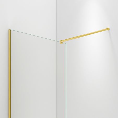 Perete dus Walk-In Ultra-Slim, sticla securizata de 8 mm, dimensiuni 80-120x200 cm, profile auriu mat, Nano Easy Clean, Matia