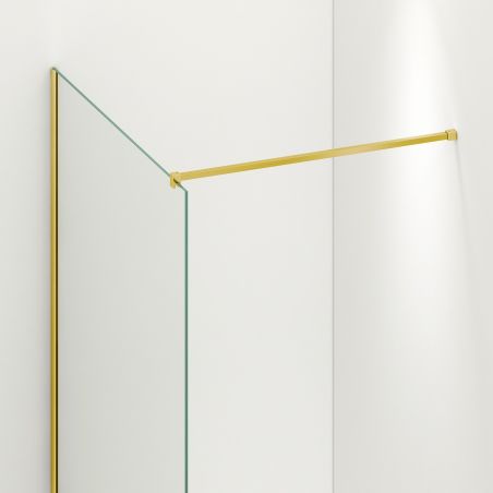 Perete dus Walk-In Ultra-Slim, sticla securizata de 8 mm, dimensiuni 80-120x200 cm, profile auriu mat, Nano Easy Clean, Matia