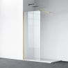Perete dus Walk-In Ultra-Slim, sticla securizata de 8 mm, dimensiuni 80-120x200 cm, profile auriu mat, Nano Easy Clean, Matia Perete dus Walk-In Ultra-Slim, sticla securizata de 8 mm, dimensiuni 80-120x200 cm, profile auriu mat, Nano Easy Clean, Matia
