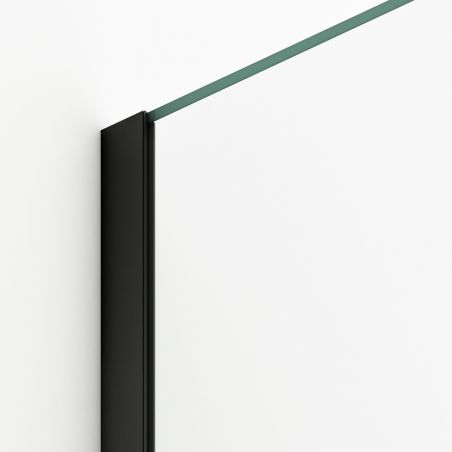 Paravan cada, fix, transparent, profile Negru Mat, sticla securizata 8 mm, 80-90x150 cm , Nora