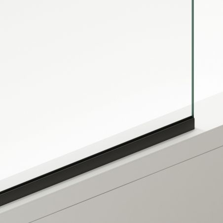 Paravan cada, fix, transparent, profile Negru Mat, sticla securizata 8 mm, 80-90x150 cm , Nora