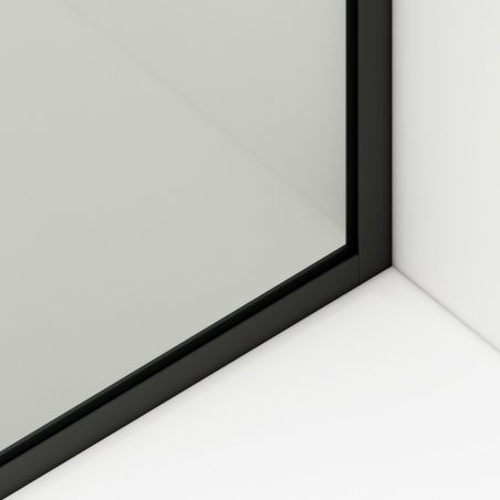 Paravan cada, fix, transparent, profile Negru Mat, sticla securizata 8 mm, 80-90x150 cm , Nora