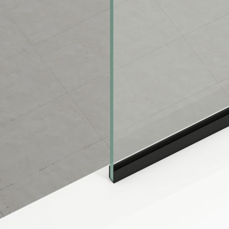 Paravan cada, fix, transparent, profile Negru Mat, sticla securizata 8 mm, 80-90x150 cm , Nora