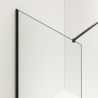 Paravan cada, fix, transparent, profile Negru Mat, sticla securizata 8 mm, 80-90x150 cm , Nora
