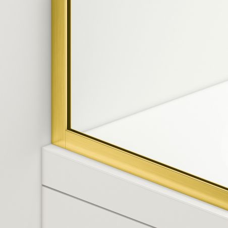 Paravan cada, fix, transparent, profile Auriu Mat, sticla securizata 8 mm, 80-90x150 cm , Nora