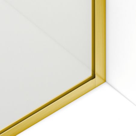 Paravan cada, fix, transparent, profile Auriu Mat, sticla securizata 8 mm, 80-90x150 cm , Nora
