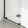 Perete dus Walk-In, sticla securizata de 6 mm, 2 elemente, glisant, dimensiuni 100-120x200 cm,  Negru Mat, Benito Perete dus Walk-In, sticla securizata de 6 mm, 2 elemente, glisant, dimensiuni 100-120x200 cm,  Negru Mat, Benito