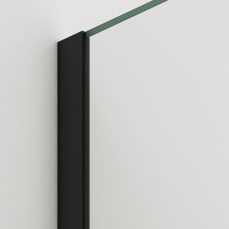 Perete dus Walk-In, sticla securizata de 6 mm, 2 elemente, glisant, dimensiuni 100-120x200 cm,  Negru Mat, Benito