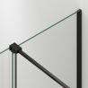 Perete dus Walk-In, sticla securizata de 6 mm, 2 elemente, glisant, dimensiuni 100-120x200 cm,  Negru Mat, Benito Perete dus Walk-In, sticla securizata de 6 mm, 2 elemente, glisant, dimensiuni 100-120x200 cm,  Negru Mat, Benito