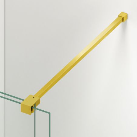 Perete dus Walk-In, sticla securizata de 6 mm, 2 elemente, glisant, dimensiuni 100-120x200 cm,  Auriu Mat, Benito