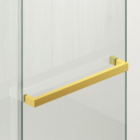 Perete dus Walk-In, sticla securizata de 6 mm, 2 elemente, glisant, dimensiuni 100-120x200 cm,  Auriu Mat, Benito