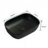Lavoar, Negru Mat, Power Colour, dimensiuni 45.5x 32 cm, ceramica sanitara, montaj pe blat, Nicoli Lavoar, Negru Mat, Power Colour, dimensiuni 45.5x 32 cm, ceramica sanitara, montaj pe blat, Nicoli