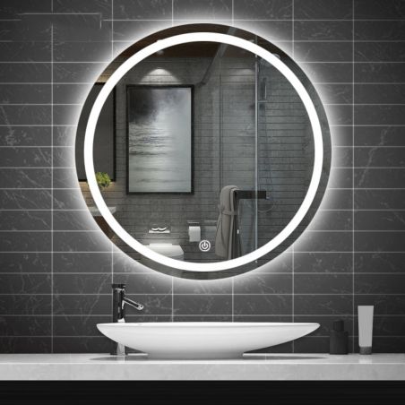 Oglinda Led, Dezaburire si Buton Touch, 3 Culori, Intensitate reglabila, dimensiuni 70, 80, 90 cm, Cezara