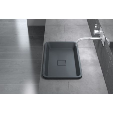 Lavoar EGO-104, compozit marmura, Antracit Mat, montaj pe blat , 53x33 cm, scurgere ascunsa