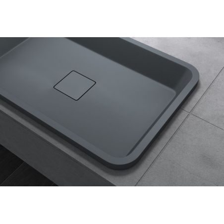 Lavoar EGO-104, compozit marmura, Antracit Mat, montaj pe blat , 53x33 cm, scurgere ascunsa