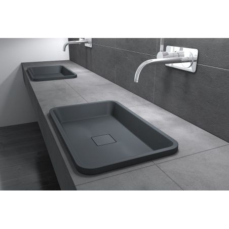 Lavoar EGO-104, compozit marmura, Antracit Mat, montaj pe blat , 53x33 cm, scurgere ascunsa