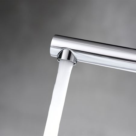 Baterie lavoar EGO-Tiona Chrome High, montaj pe blat, finisaj Crom, perlator aer, design deosebit