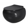 Vas wc, montaj suspendat, Rimless, Negru Mat, Power colour, 47x45 cm, ceramica santiara, capac duroplast cu Soft Close, Roli Vas wc, montaj suspendat, Rimless, Negru Mat, Power colour, 47x45 cm, ceramica santiara, capac duroplast cu Soft Close, Roli
