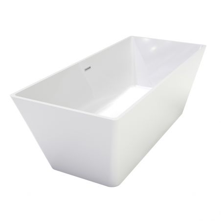 Cada de baie freestanding, Acril sanitar, Alb Lucios, 170x75 cm, izolare termica, Cora