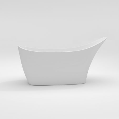 Cada de baie, freestanding, compozit mineral, ventil alb inclus, Alb Lucios, 172x74 cm, Evelin