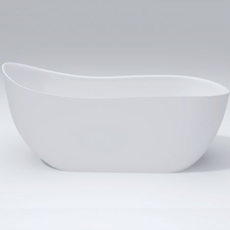 Cada de baie, freestanding, Acril, ventil inclus, Alb Lucios, 170-180 x 75 cm, Liza