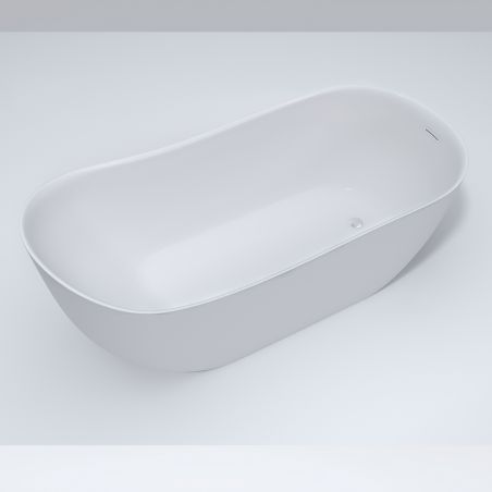 Cada de baie, freestanding, Acril, ventil inclus, Alb Lucios, 170-180 x 75 cm, Liza