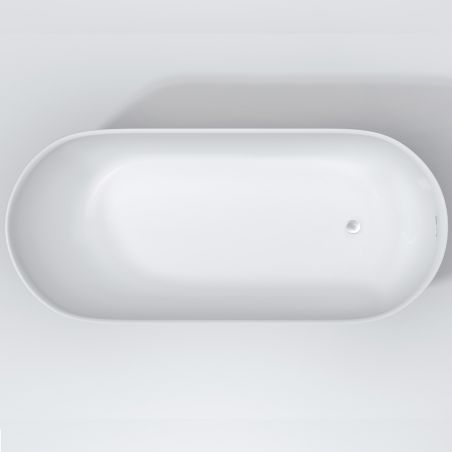 Cada de baie, freestanding, Acril, ventil inclus, Alb Lucios, 170-180 x 75 cm, Liza