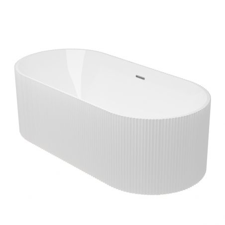 Cada de baie, freestanding, Iluminare Led , senzor miscare,  Acril, ventil  inclus, Alb Lucios, 170x80 cm, Eliza